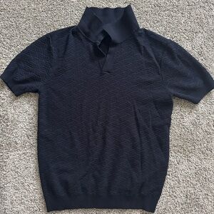 Men's Navy Blue Short Sleeve Shirt